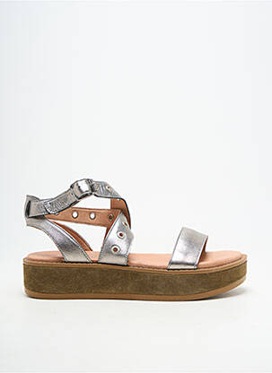 Sandales/nu pieds matière lisse talon de 4 à 6cm argent REGARD femme