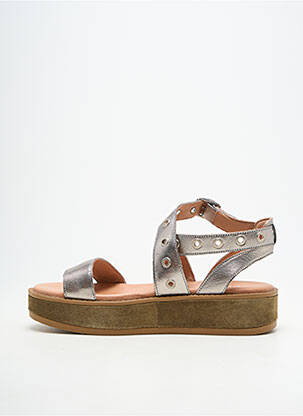 Sandales/nu pieds matière lisse talon de 4 à 6cm argent REGARD femme