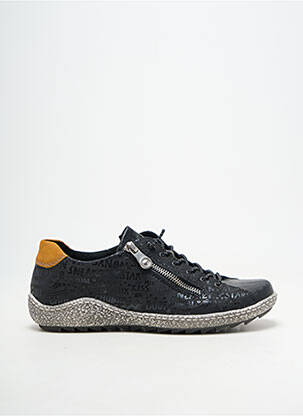 Baskets matière lisse talon plat jusqu'à 3cm noir RIEKER femme