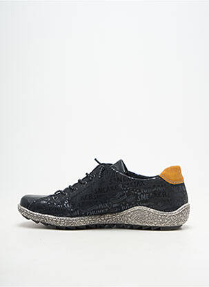 Baskets matière lisse talon plat jusqu'à 3cm noir RIEKER femme