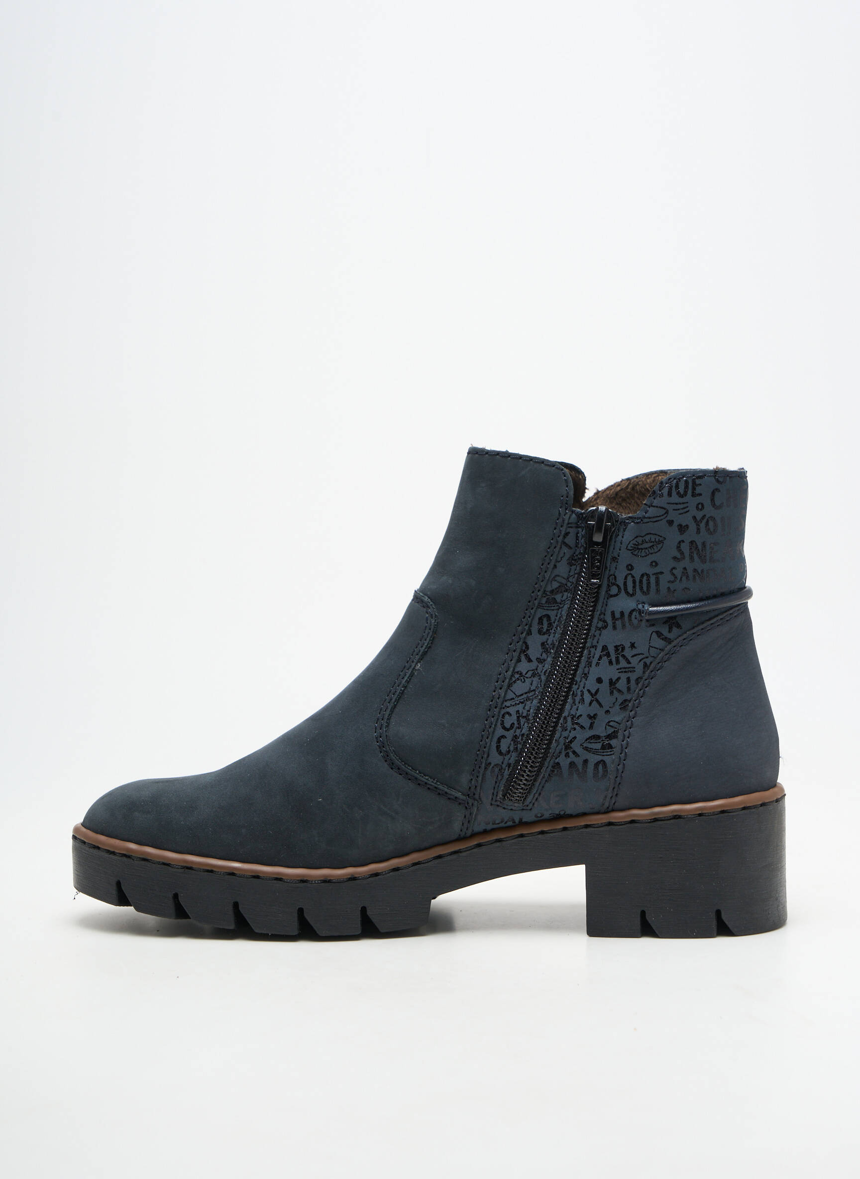 Bottines/boots talon bas talon de 4 à 6cm bleu RIEKER femme