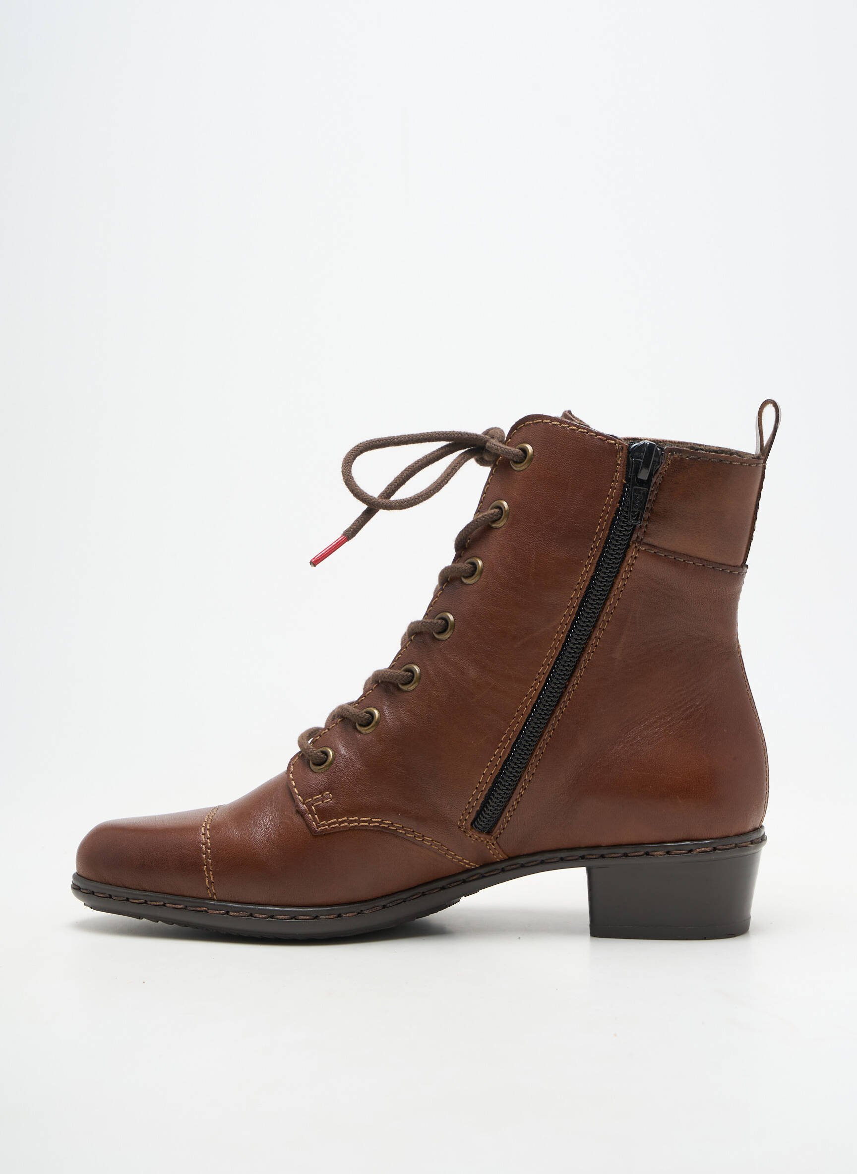 Bottines/boots matière lisse talon plat jusqu'à 3cm marron RIEKER femme