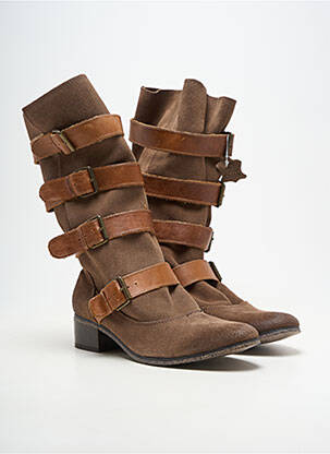 Bottes bout rond talon de 4 à 6cm marron LES TROPEZIENNES PAR M.BELARBI femme