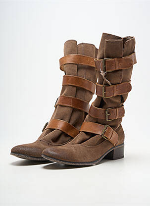 Bottes bout rond talon de 4 à 6cm marron LES TROPEZIENNES PAR M.BELARBI femme