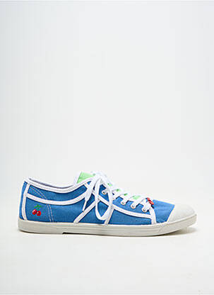 Baskets bout rond talon plat jusqu'à 3cm bleu LE TEMPS DES CERISES femme