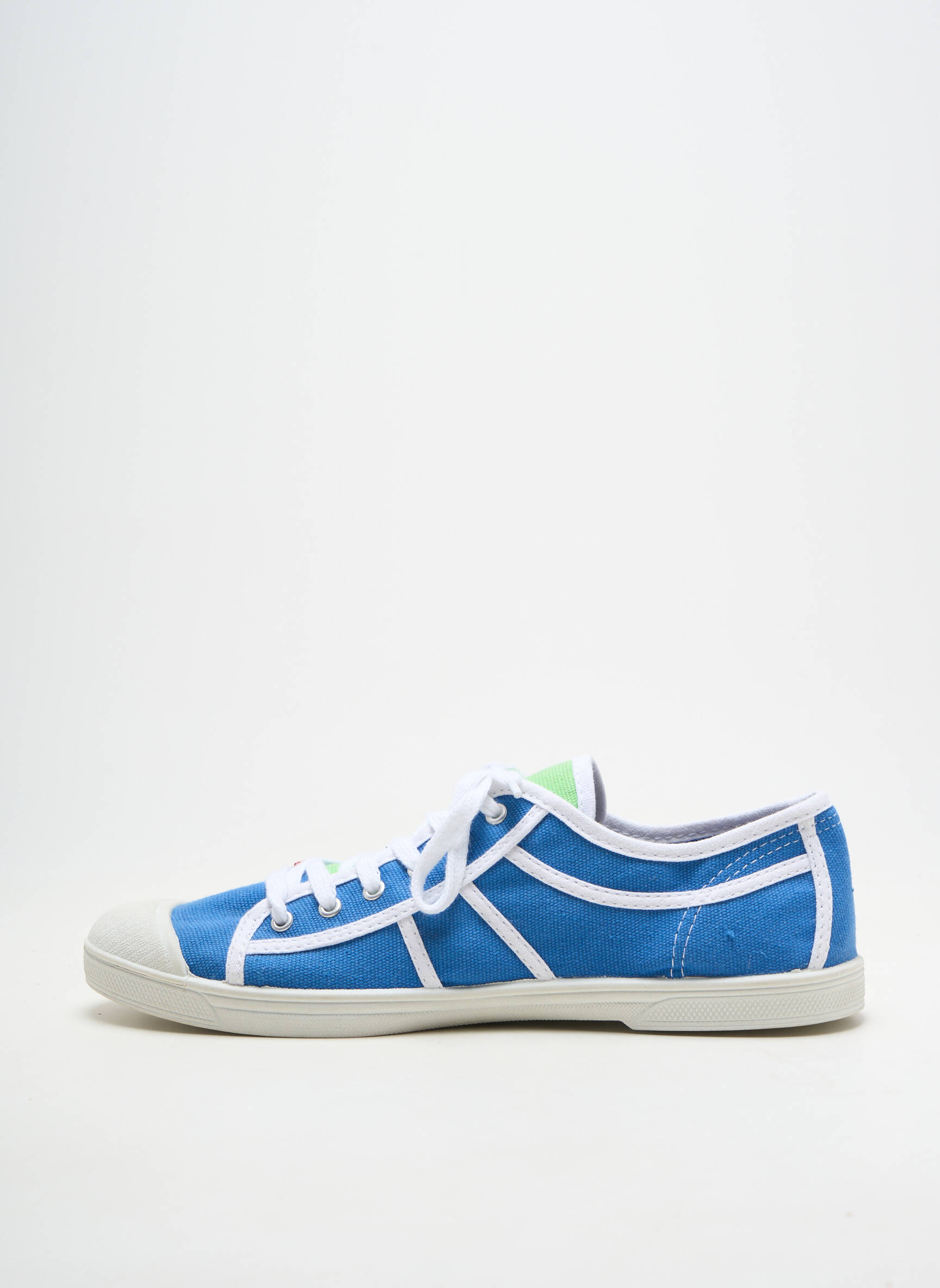 Baskets bout rond talon plat jusqu'à 3cm bleu LE TEMPS DES CERISES femme