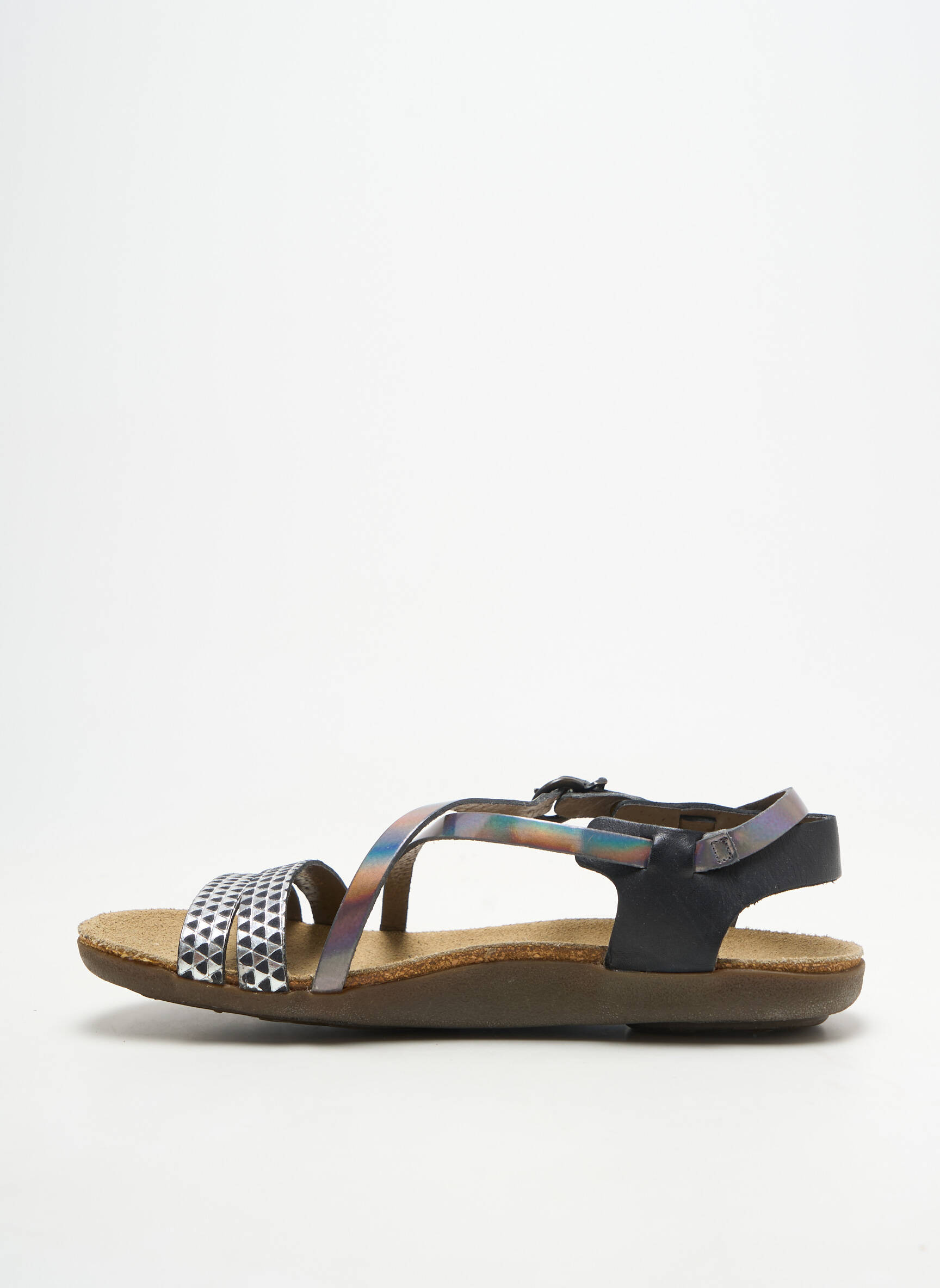 Sandales/nu pieds matière lisse talon plat jusqu'à 3cm noir KICKERS femme