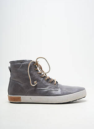 Baskets matière lisse bout rond gris BLACKSTONE homme