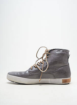 Baskets matière lisse bout rond gris BLACKSTONE homme