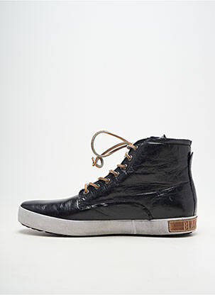 Baskets matière lisse bout rond noir BLACKSTONE homme