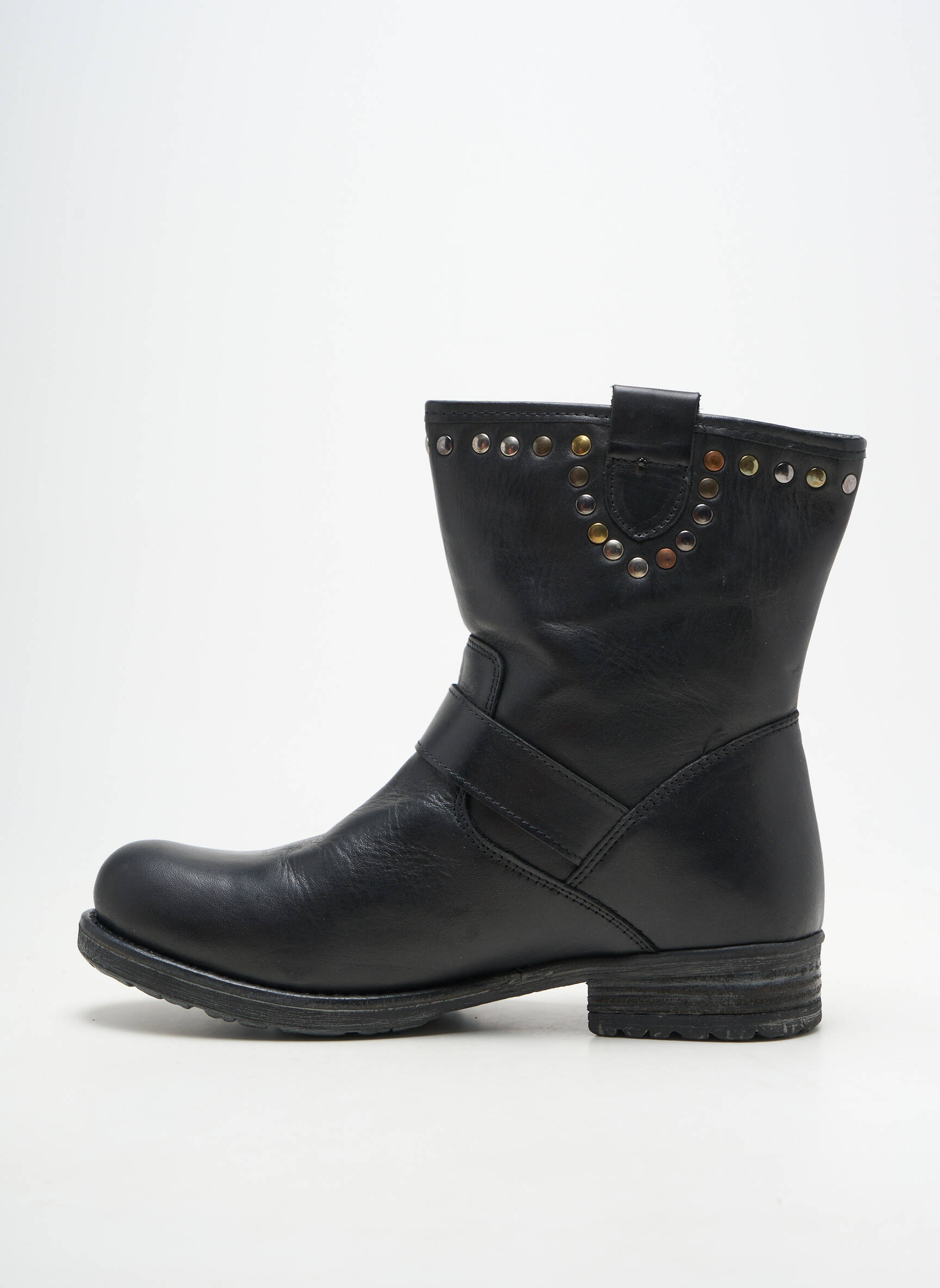 Bottines/boots matière lisse talon plat jusqu'à 3cm noir LE TEMPS DES CERISES femme