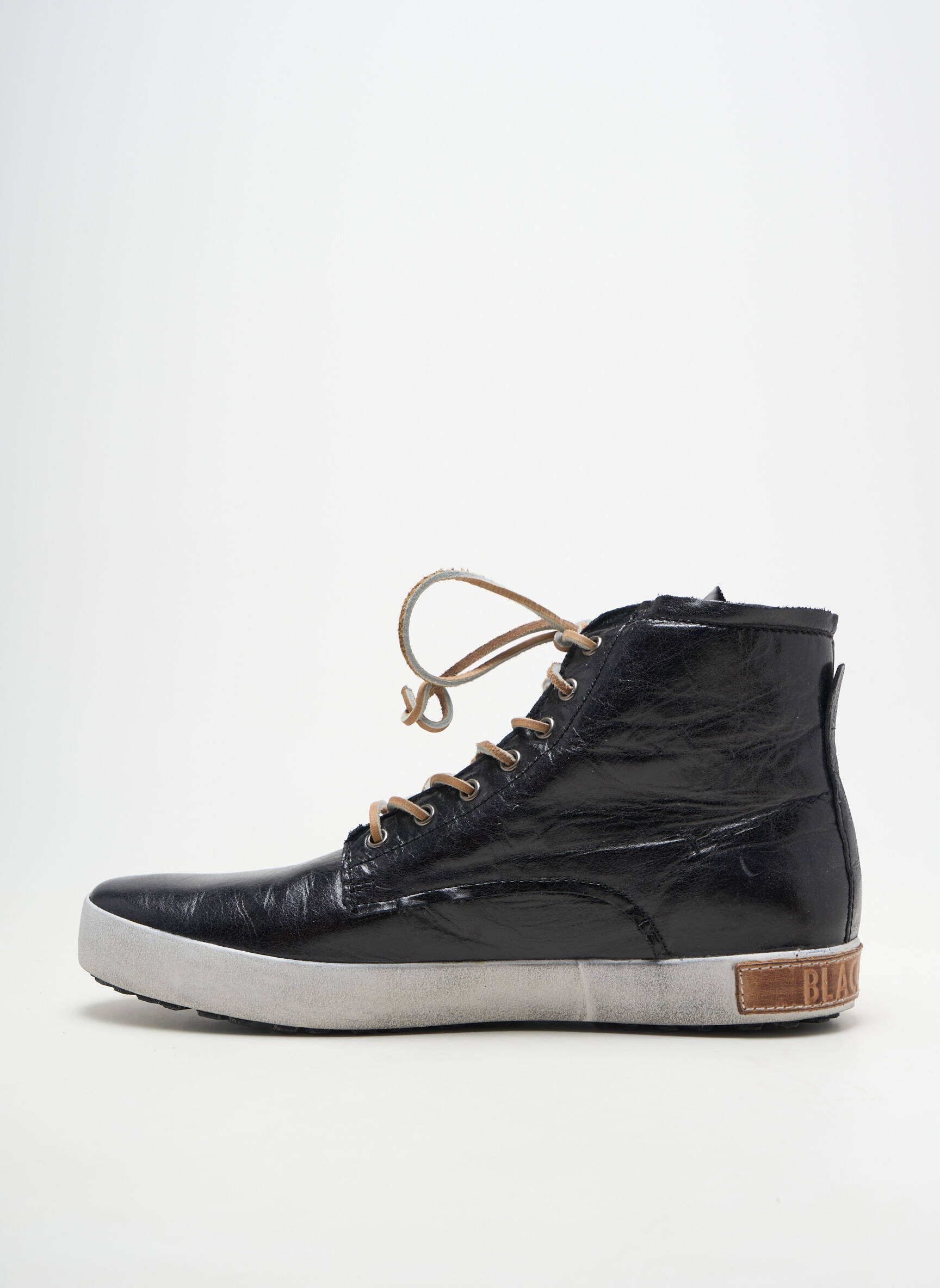 Baskets matière lisse bout rond noir BLACKSTONE homme