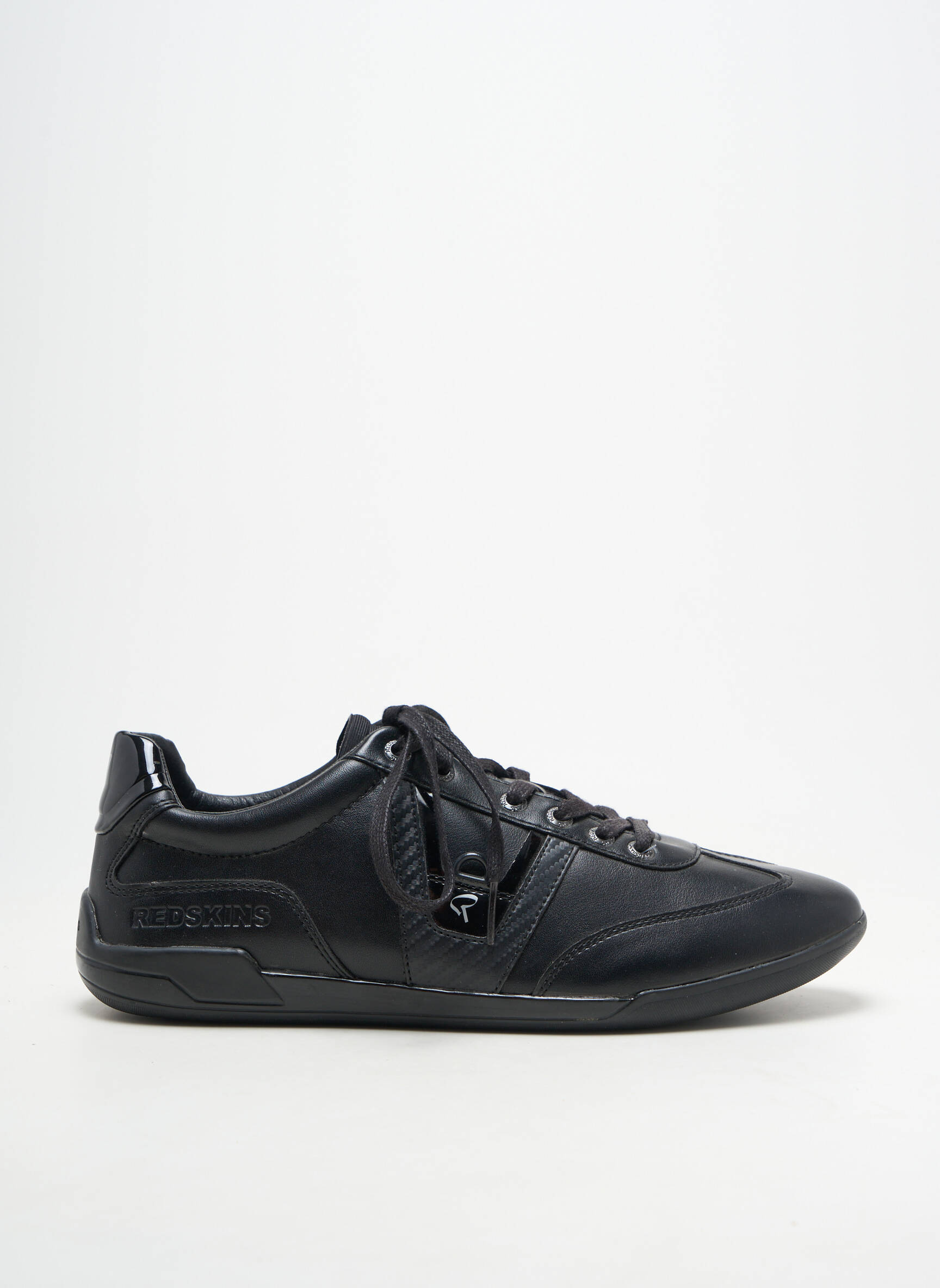 Baskets matière lisse bout rond noir REDSKINS homme