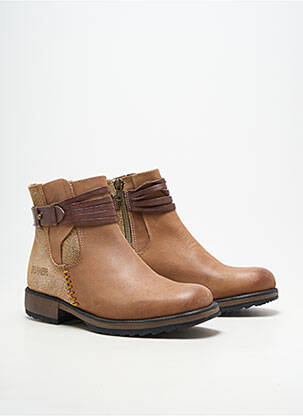 Bottines/boots matière lisse talon plat jusqu'à 3cm marron BUNKER femme