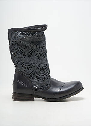 Bottines/boots matière lisse talon plat jusqu'à 3cm gris BUNKER femme