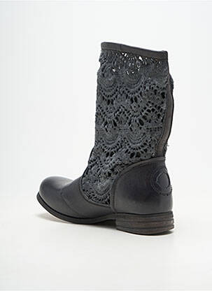 Bottines/boots matière lisse talon plat jusqu'à 3cm gris BUNKER femme