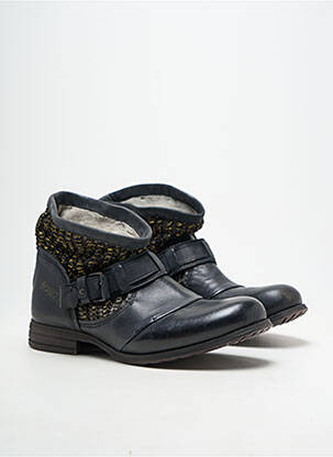 Bottines/boots matière lisse talon plat jusqu'à 3cm noir BUNKER femme