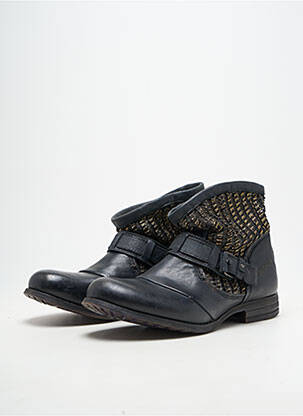 Bottines/boots matière lisse talon plat jusqu'à 3cm noir BUNKER femme