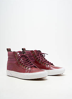 Baskets matière lisse talon plat jusqu'à 3cm rouge VANS femme