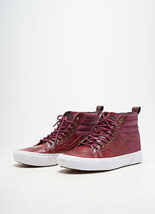 Baskets matière lisse talon plat jusqu'à 3cm rouge VANS femme