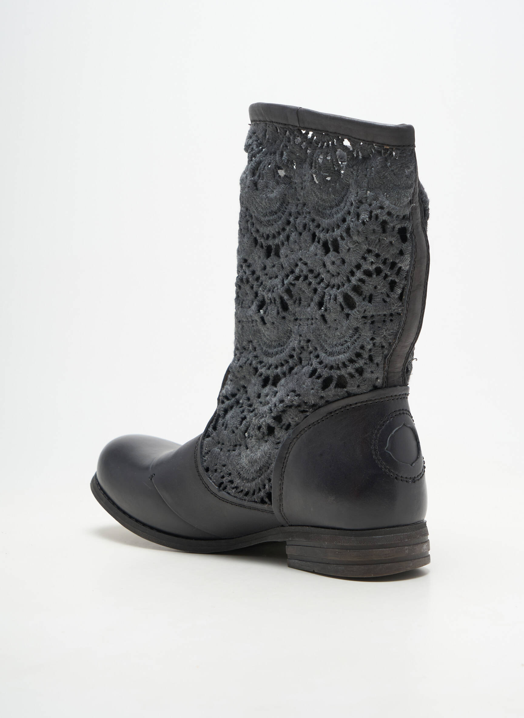 Bottines/boots matière lisse talon plat jusqu'à 3cm gris BUNKER femme