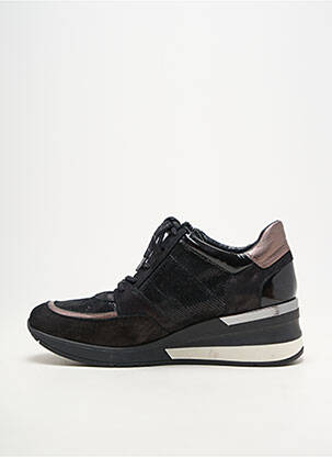 Baskets bout rond talon de 4 à 6cm noir GEO-REINO femme