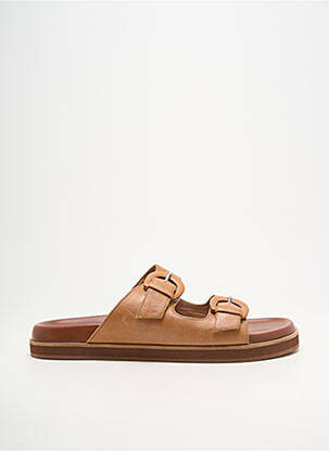 Mules/sabots matière lisse talon plat jusqu'à 3cm marron EMILIE KARSTON femme