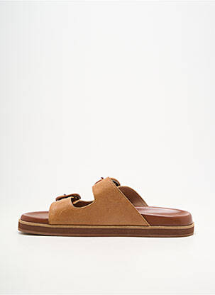 Mules/sabots matière lisse talon plat jusqu'à 3cm marron EMILIE KARSTON femme