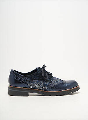 Derbies bout rond talon plat jusqu'à 3cm bleu GEO-REINO femme
