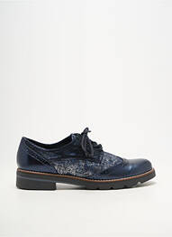 Derbies bout rond talon plat jusqu'à 3cm bleu GEO-REINO femme