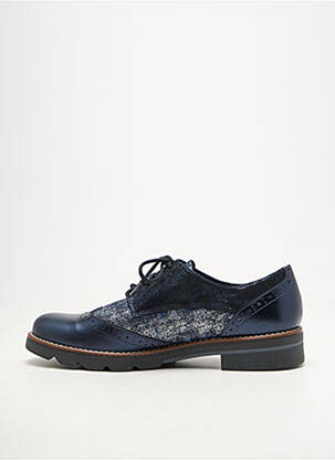 Derbies bout rond talon plat jusqu'à 3cm bleu GEO-REINO femme