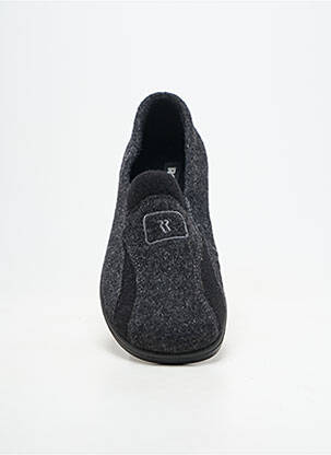 Chaussons/pantoufles bout rond bout rond gris ROMIKA homme