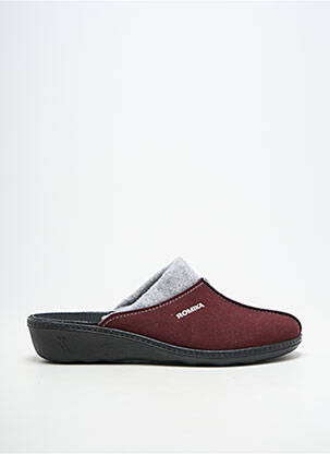 Chaussons/pantoufles bout rond talon plat jusqu'à 3cm rouge ROMIKA femme
