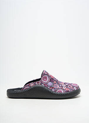 Chaussons/pantoufles bout rond talon plat jusqu'à 3cm violet ROMIKA femme