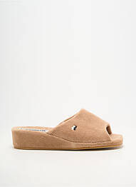 Chaussons/pantoufles semi compensé talon de 4 à 6cm beige ROMIKA femme