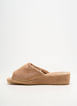 Chaussons/pantoufles semi compensé talon de 4 à 6cm beige ROMIKA femme