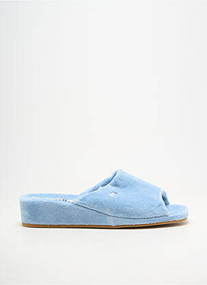 Chaussons/pantoufles semi compensé talon de 4 à 6cm bleu ROMIKA femme