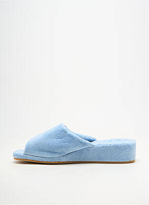 Chaussons/pantoufles semi compensé talon de 4 à 6cm bleu ROMIKA femme