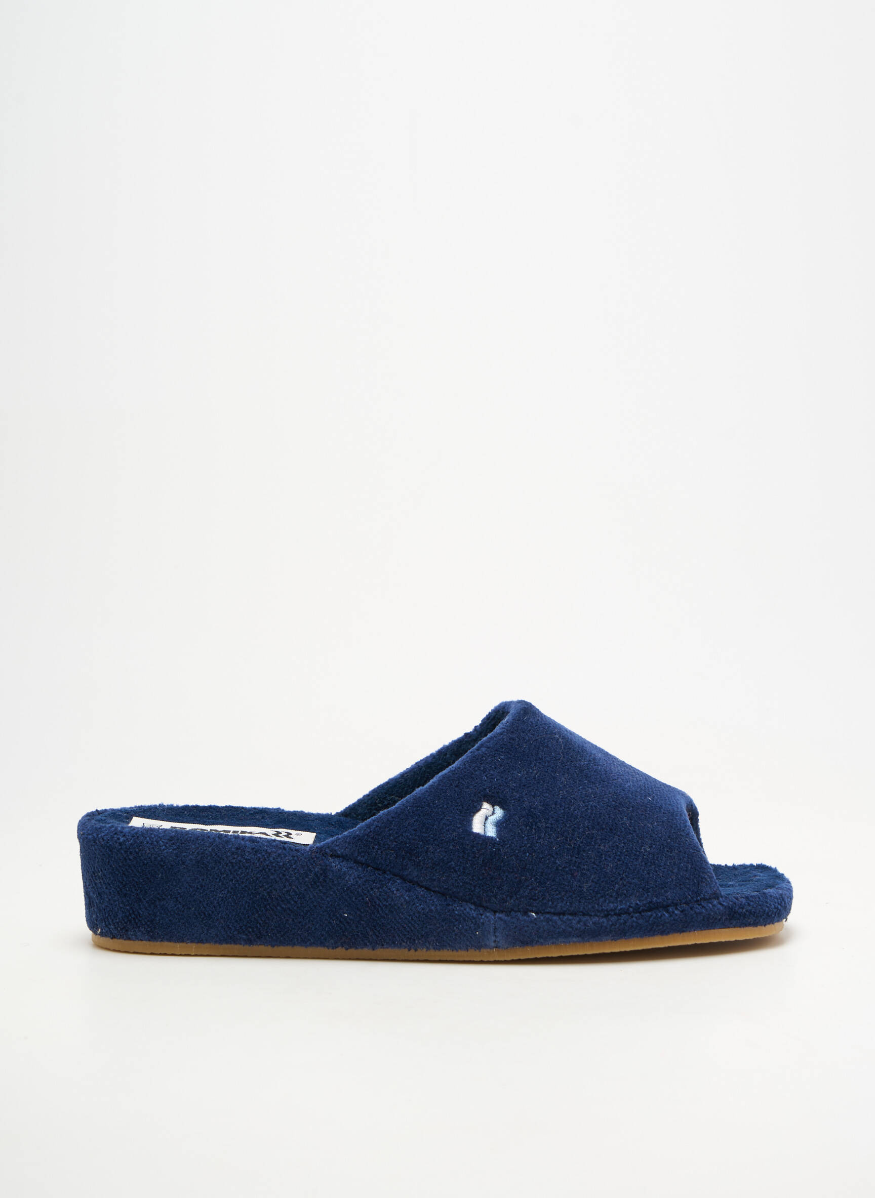 Chaussons/pantoufles semi compensé talon de 4 à 6cm bleu fonce ROMIKA femme