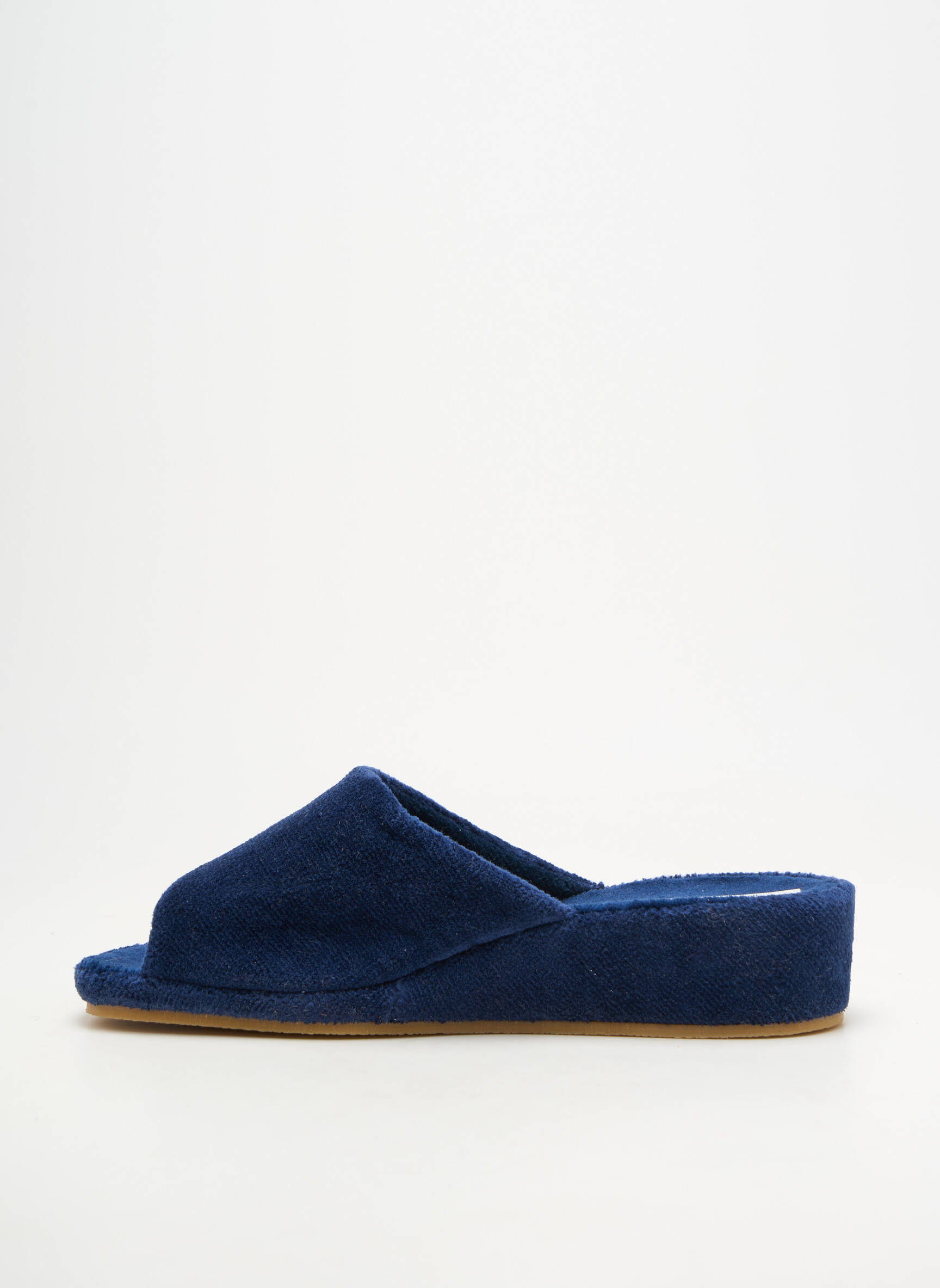 Chaussons/pantoufles semi compensé talon de 4 à 6cm bleu fonce ROMIKA femme