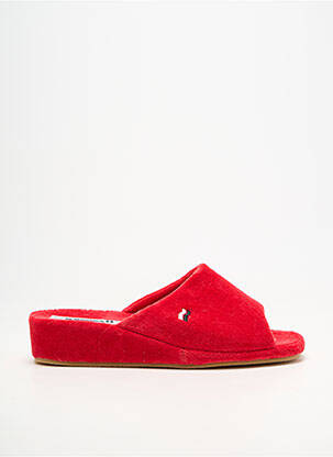 Chaussons/pantoufles semi compensé talon de 4 à 6cm rouge ROMIKA femme
