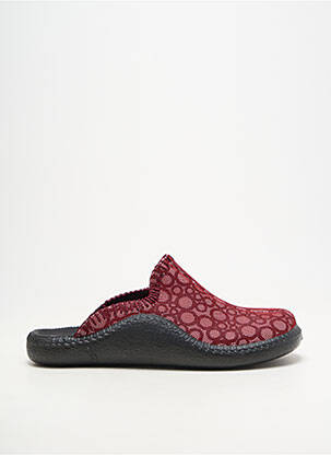 Chaussons/pantoufles bout rond talon plat jusqu'à 3cm rouge ROMIKA femme