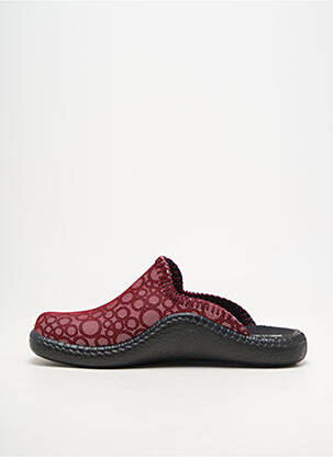 Chaussons/pantoufles bout rond talon plat jusqu'à 3cm rouge ROMIKA femme