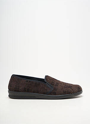 Chaussons/pantoufles tissage velours bout rond marron ROMIKA homme