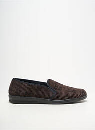 Chaussons/pantoufles tissage velours bout rond marron ROMIKA homme