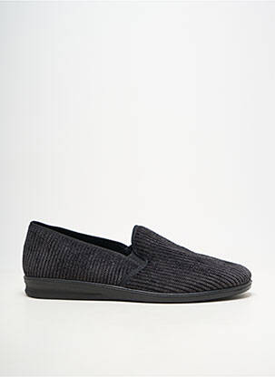 Chaussons/pantoufles tissage velours bout rond noir ROMIKA homme
