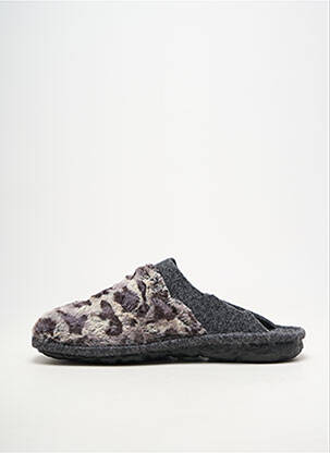 Chaussons/pantoufles bout rond talon plat jusqu'à 3cm gris ROMIKA femme