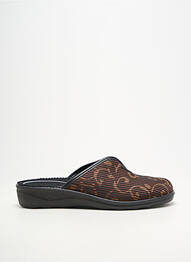 Chaussons/pantoufles bout rond talon plat jusqu'à 3cm marron ROMIKA femme