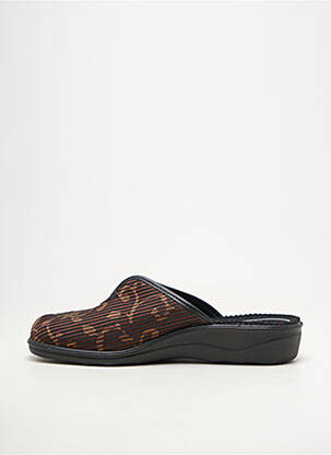 Chaussons/pantoufles bout rond talon plat jusqu'à 3cm marron ROMIKA femme