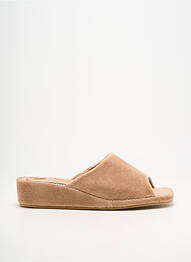 Chaussons/pantoufles semi compensé talon de 4 à 6cm beige WESTLAND femme